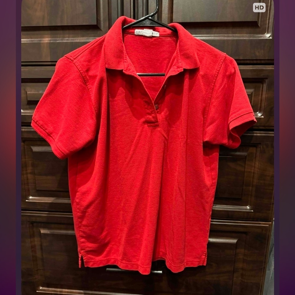 PORT AUTHORITY Red Polo Shirt women’s MEDIUM